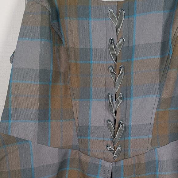 Hot Topic x Outlander MacKenzie Tartan Plaid Peplum Corset Top Plus Size 1x - Picture 4 of 7